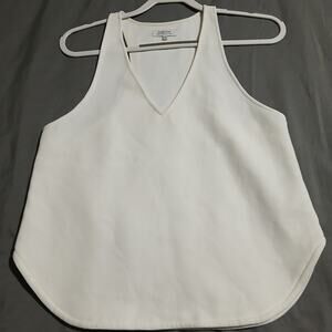 BABATON designer S heavyweight racerback Ivory tank Italian fabric rounded hem